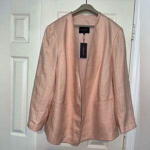 NWT Lafayette 148 New York pink linen open blazer $698